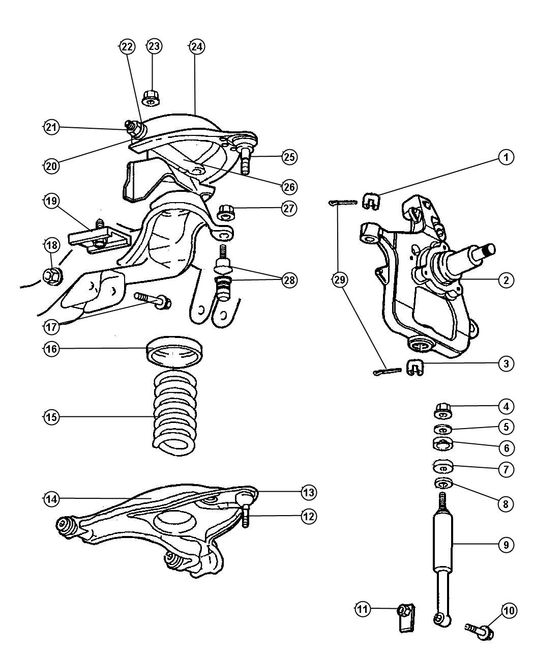 Upper and Lower Control Arms,Springs and Shocks,BT 1,2 and BT 3 with [GVW RATING - 11600#] Suspension. Diagram