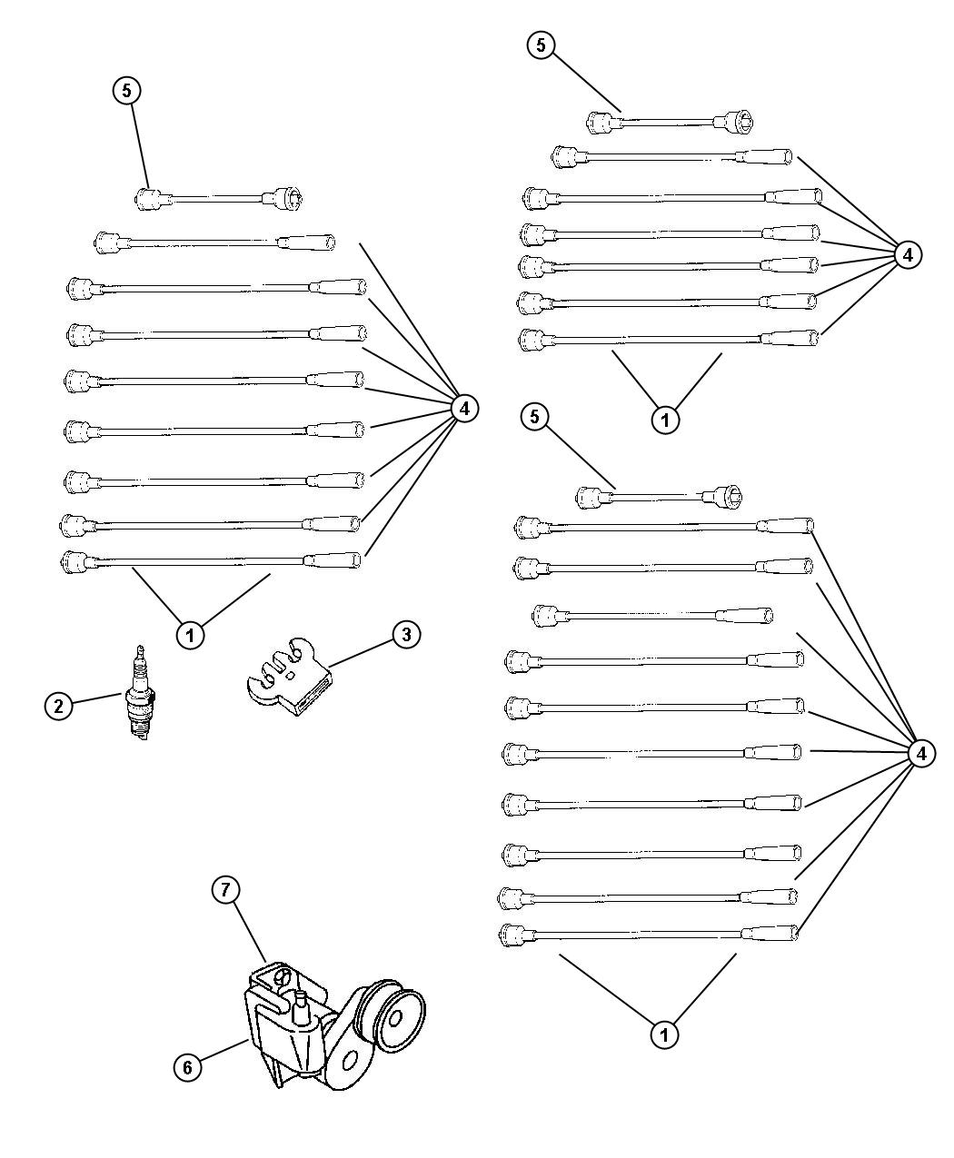 Diagram Spark Plugs - Cables - Coils. for your Chrysler 300  M