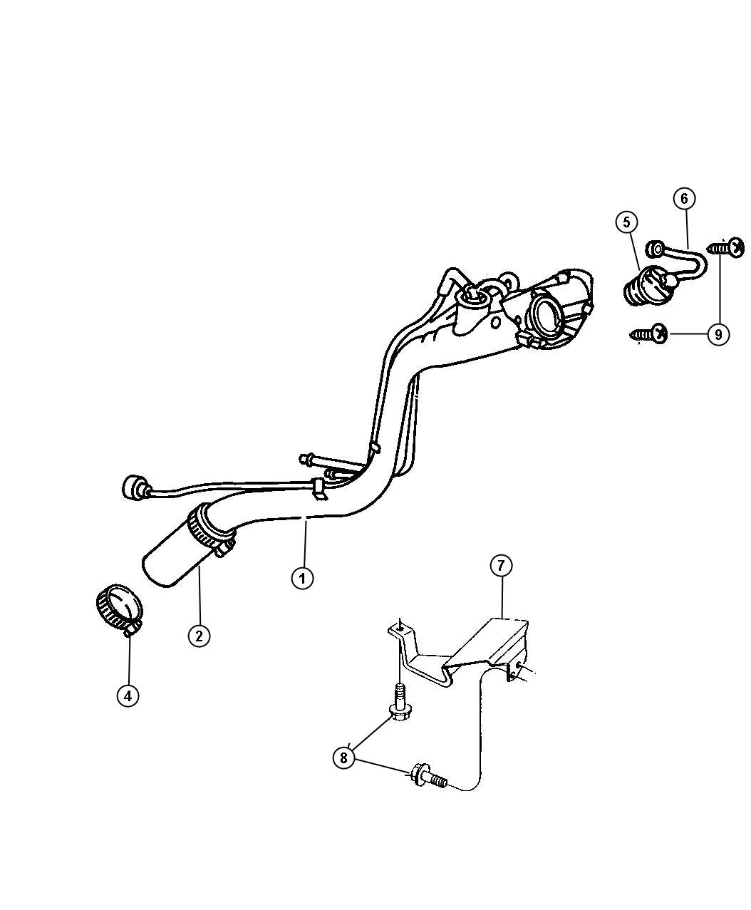 Diagram Fuel Tank Filler Tube. for your Chrysler