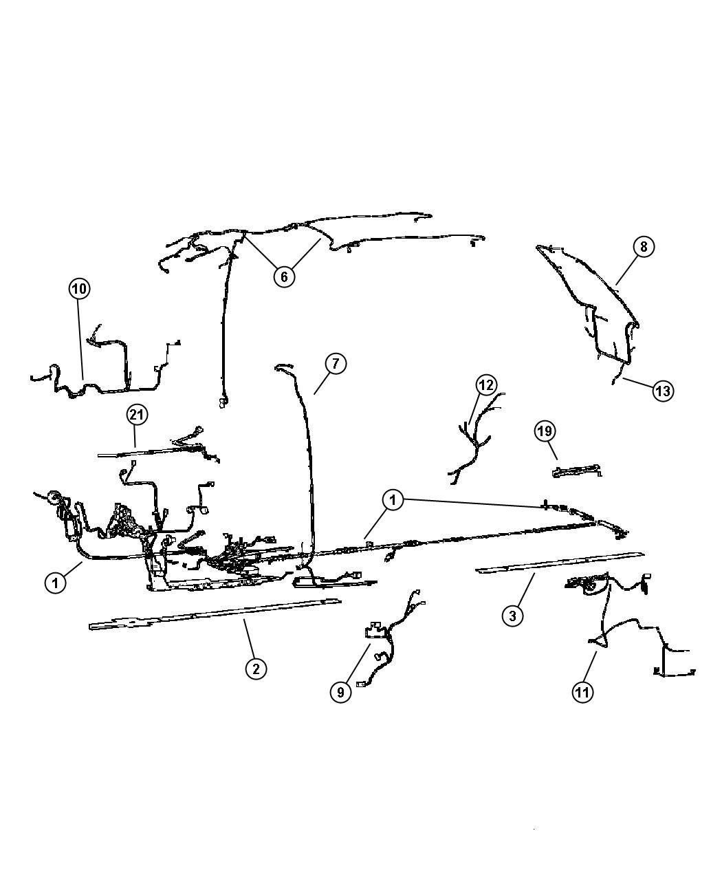 Diagram Wiring, Body, Doors and Liftgate Misc. Wiring. for your Chrysler Town & Country  