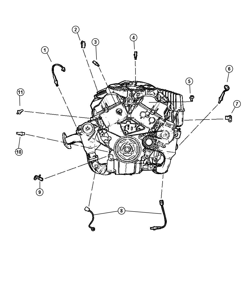 Diagram Sensors, Engine (2.7-EER). for your Dodge