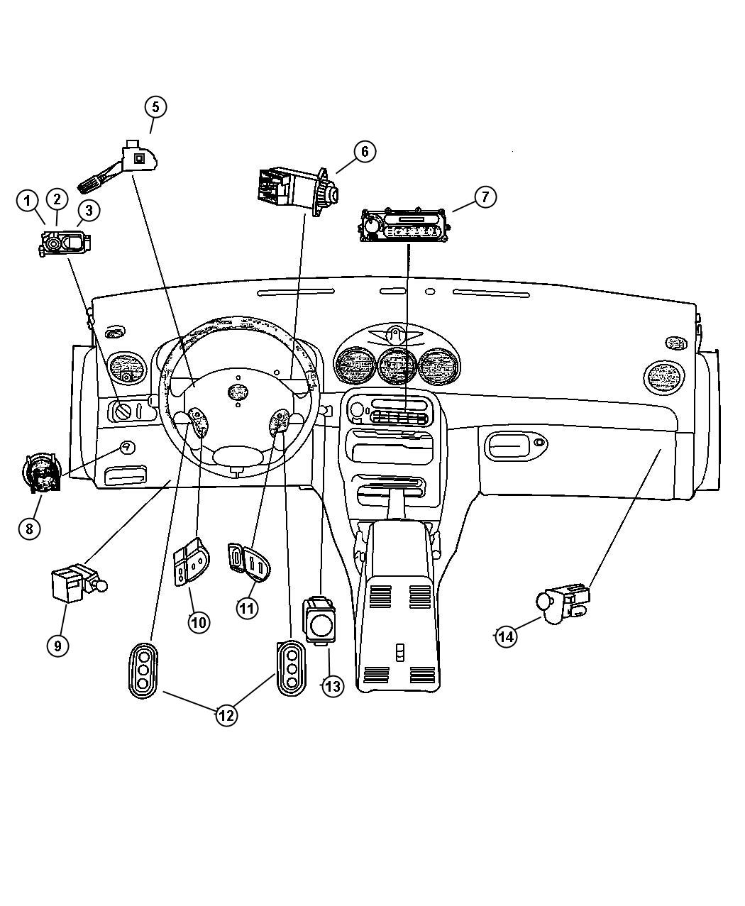 Diagram Switches - Instrument Panel. for your Chrysler 300  