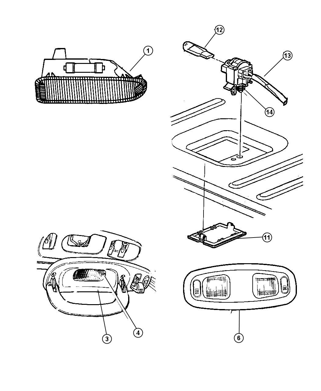 Diagram Lamps-Cargo, Dome and Courtesy. for your Chrysler 300  