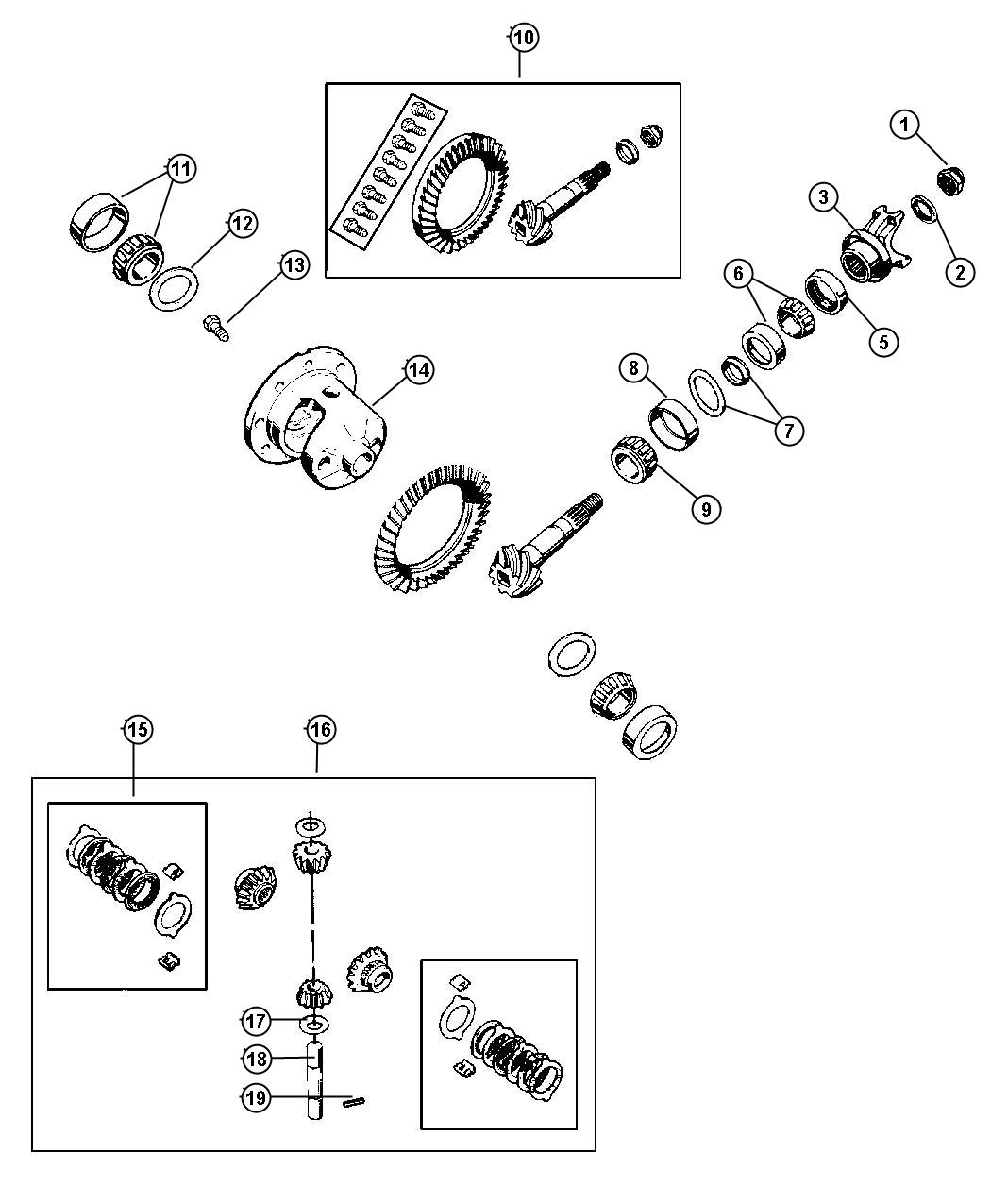 Diagram Differential With Trac-Lok [TRAC-LOK DIFFERENTIAL REAR AXLE] Dana 44/226MM [HEAVY DUTY DANA 44 REAR AXLE]. for your Jeep Wrangler  