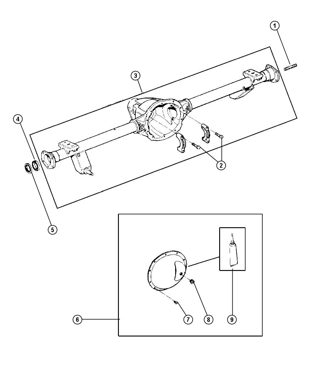 Diagram Housing,Rear Axle,Dana 44/226MM [Heavy Duty Dana 44 Rear Axle]. for your 2004 Chrysler 300  M 