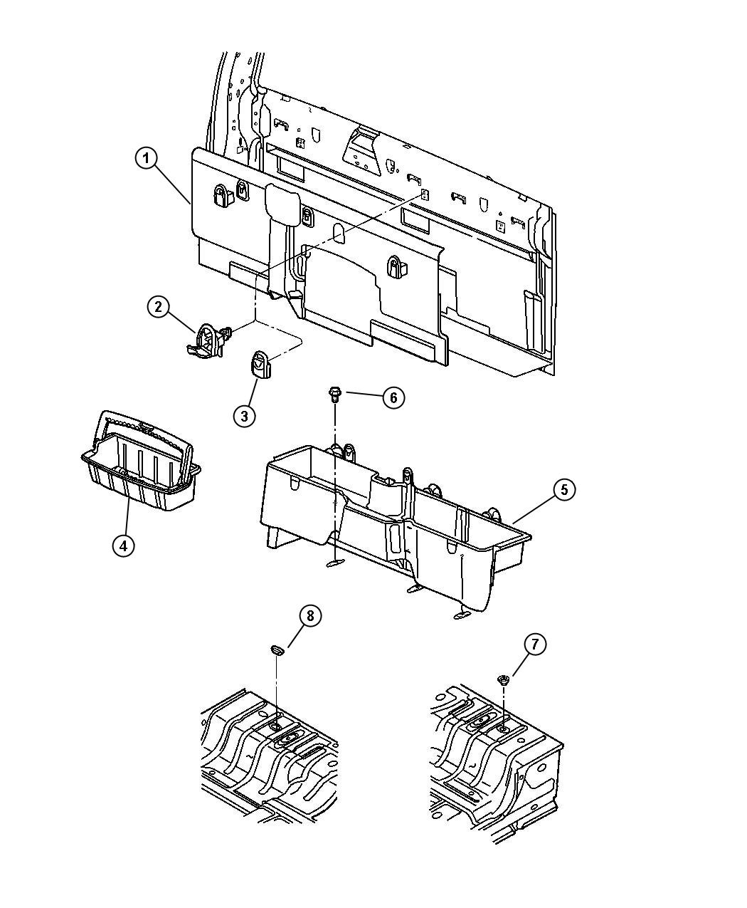 Diagram Rear Trim Panel and Storage. for your Dodge