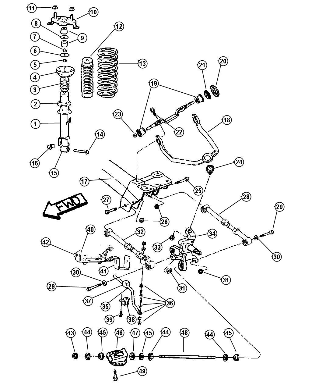 Diagram Rear Suspension. for your 2003 Chrysler Concorde   