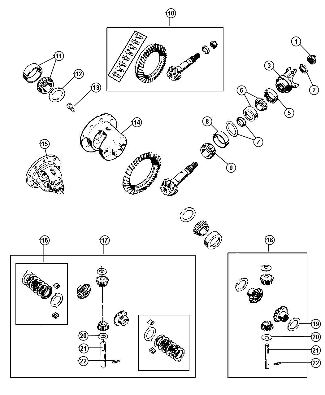 Diagram Differential,With and Without Trac-Lok [TRAC-LOK DIFFERENTIAL REAR AXLE] Dana 44/226MM [Axle - Rear, Dana 44/226MM]. for your Jeep Wrangler  