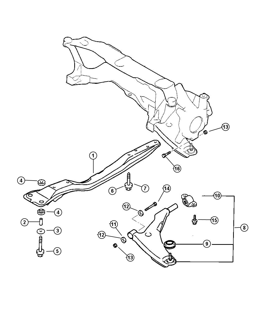 Diagram Front Suspension Arm and Related Parts. for your Chrysler