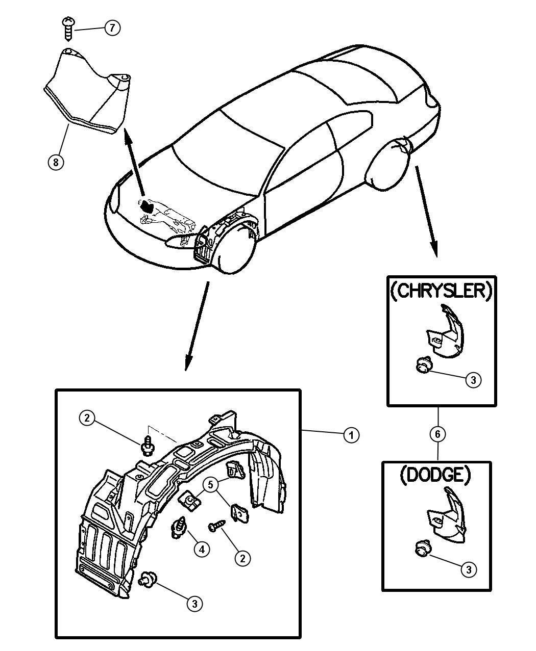 Diagram Shield - Fender. for your Chrysler 300 M 