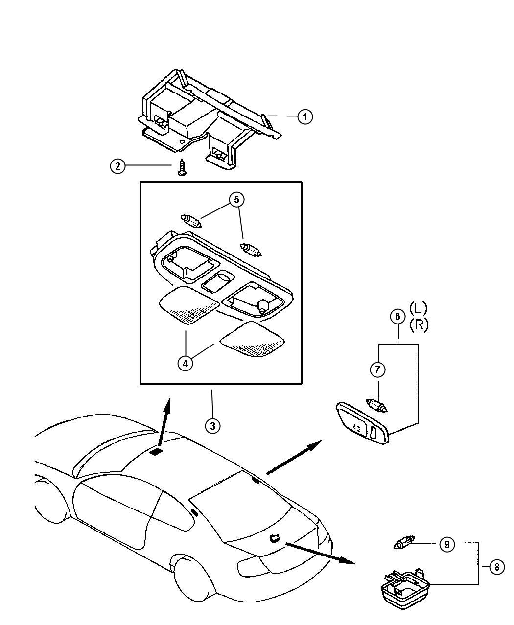 Diagram Lamps - Courtesy. for your 2000 Chrysler 300  M 