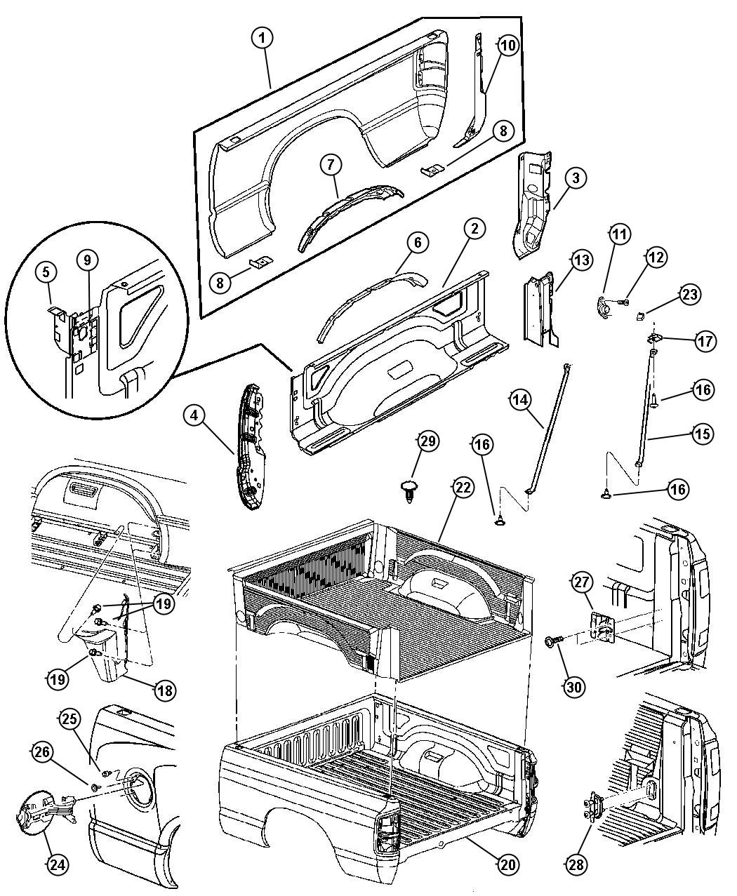 Diagram Quarter Panel. for your Dodge