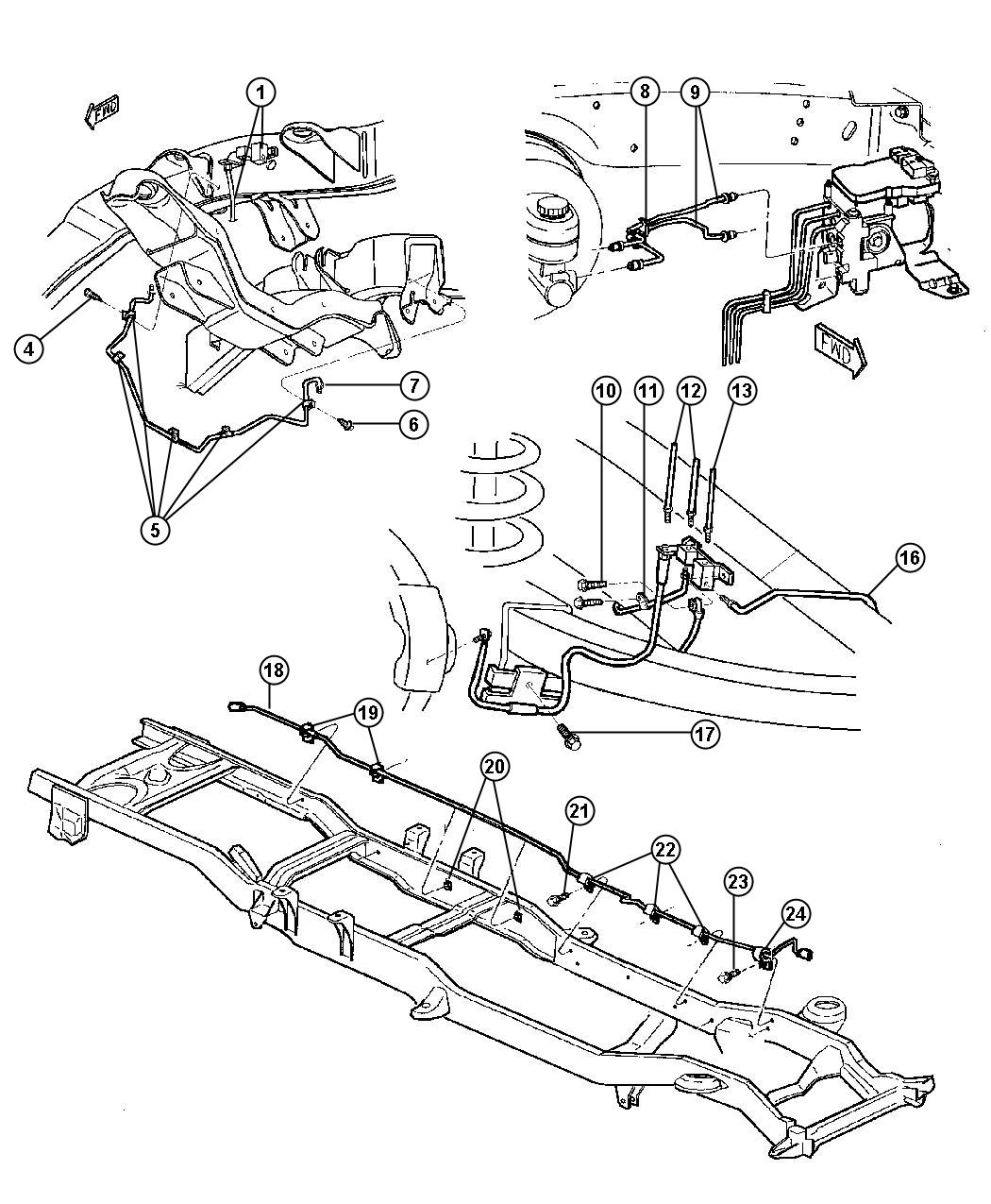 Diagram Lines And Hoses,Brake,Front and Chassis. for your 2004 Chrysler 300  M 