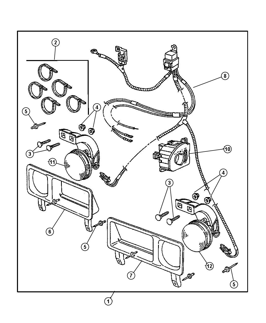 Diagram Fog Lamp Kit - Fascia. for your Dodge