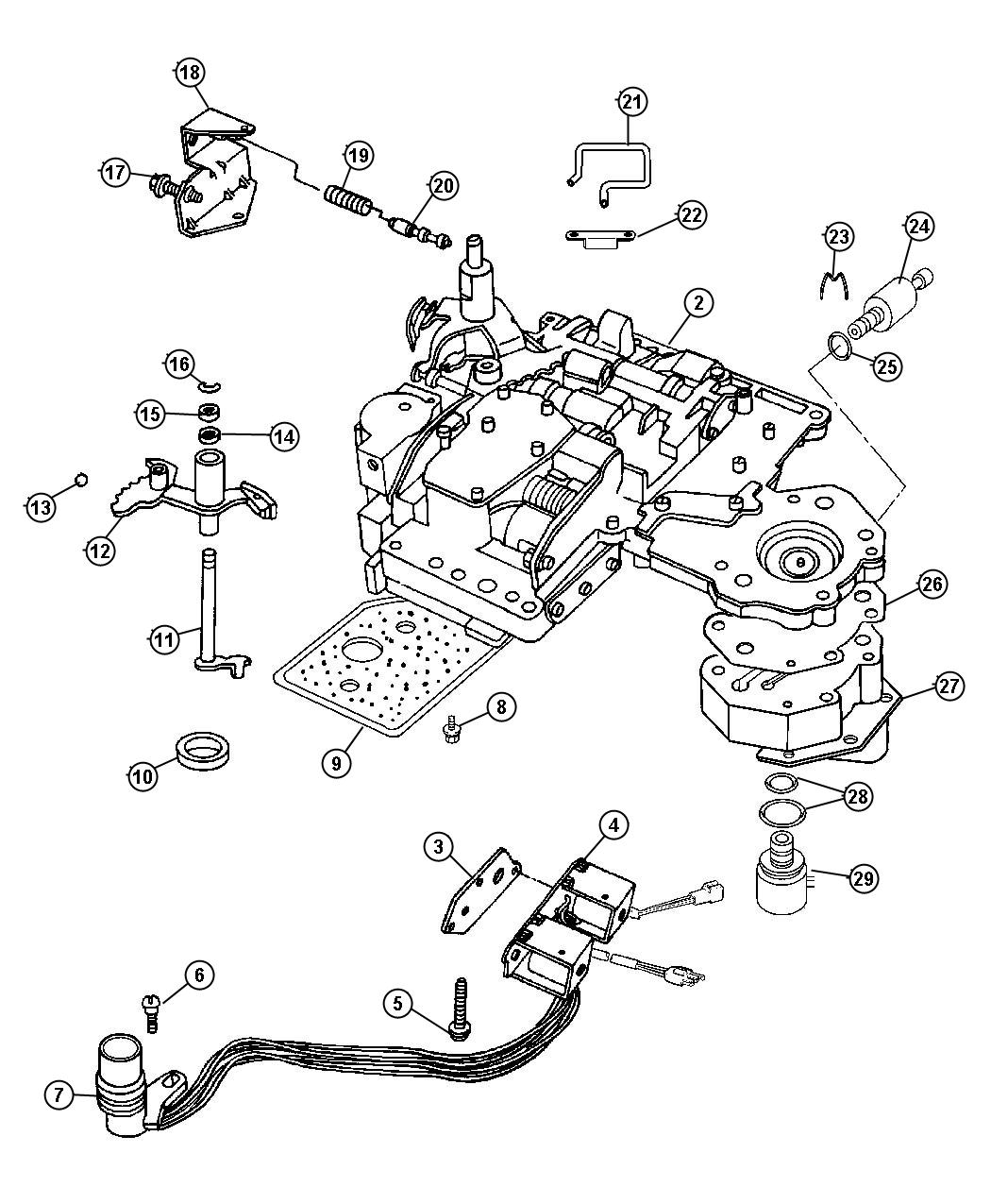 Diagram Valve Body - 46RE [Transmission - 4-Spd. Automatic,46RE]. for your Dodge Ram 2500  