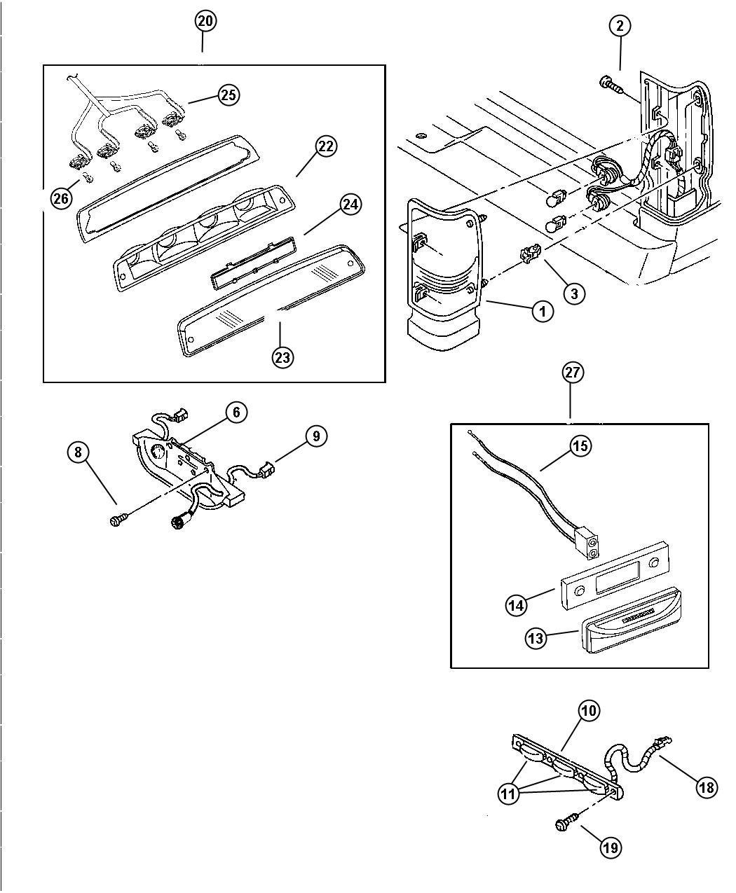 Diagram Lamps Rear. for your Dodge Ram 2500  