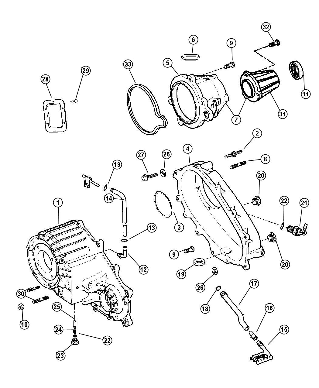 Diagram Case, Transfer and Related Parts [Transfer Case- Shift-on-the-Fly, 241] and [Transfer Case-Shift-on-the-Fly,241HD]. for your Dodge Ram 3500  