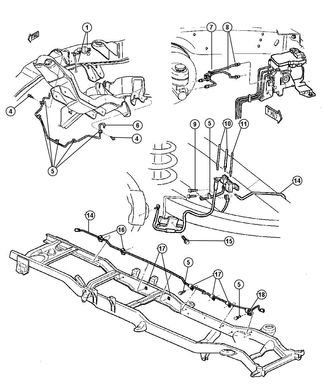 Diagram Lines And Hoses,Brake,Front and Chassis. for your 2004 Chrysler 300  M 