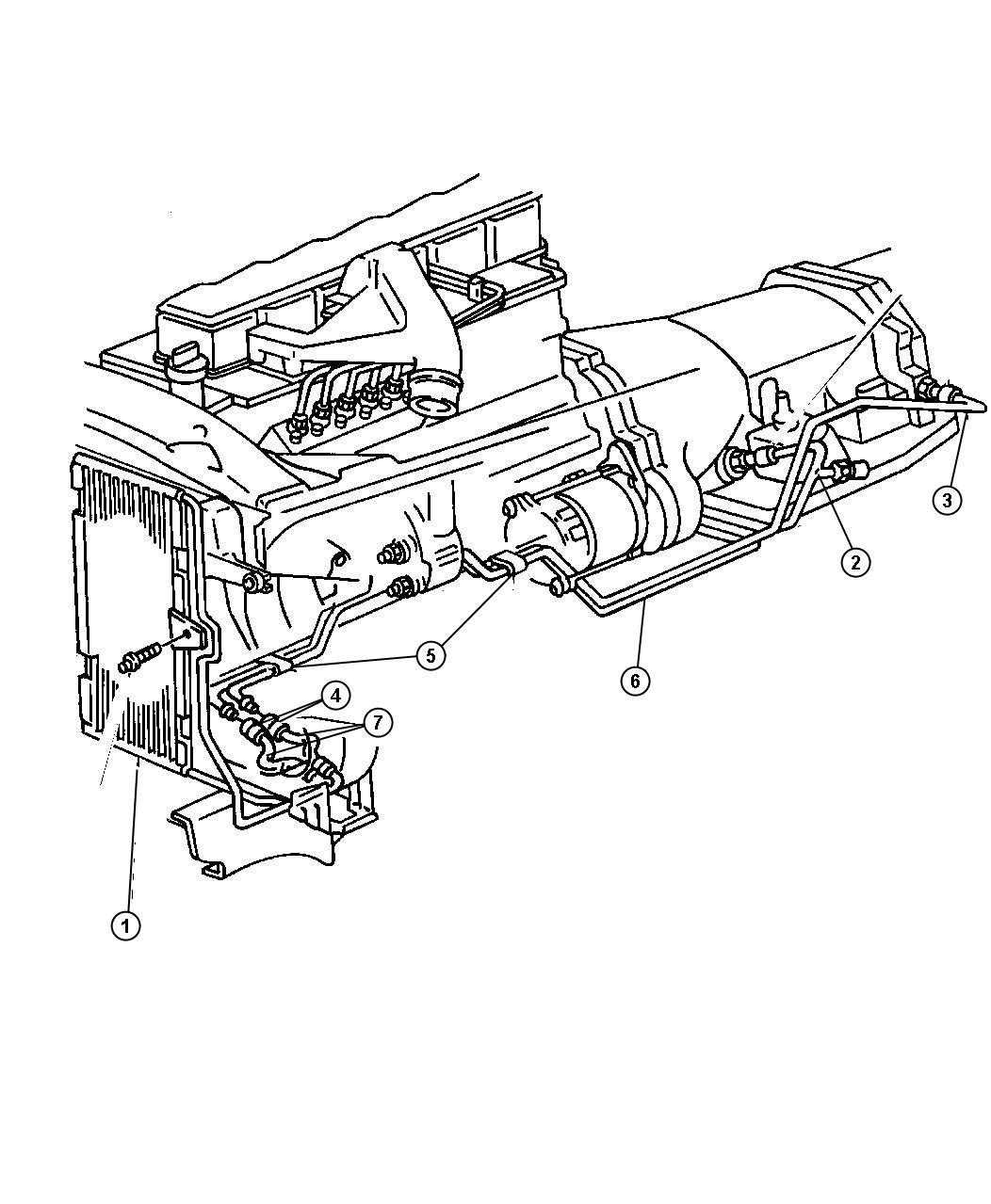 Diagram Auxiliary Oil Cooler Diesel Engine. for your 1997 Dodge Ram 2500   