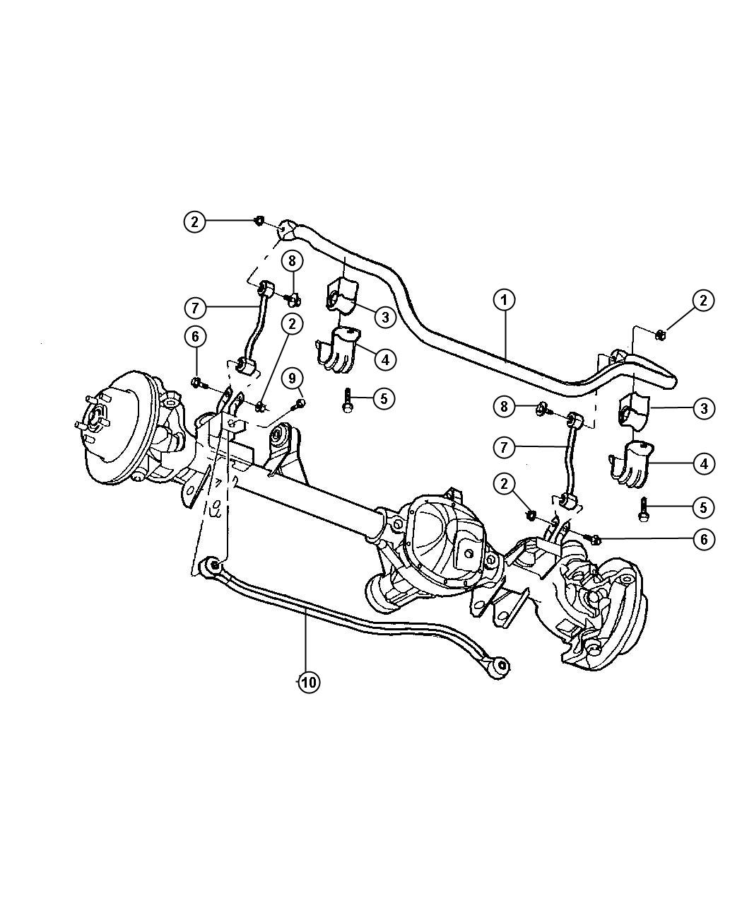 Diagram Front Stabilizer Bar and Track Bar. for your 2001 Chrysler 300  M 