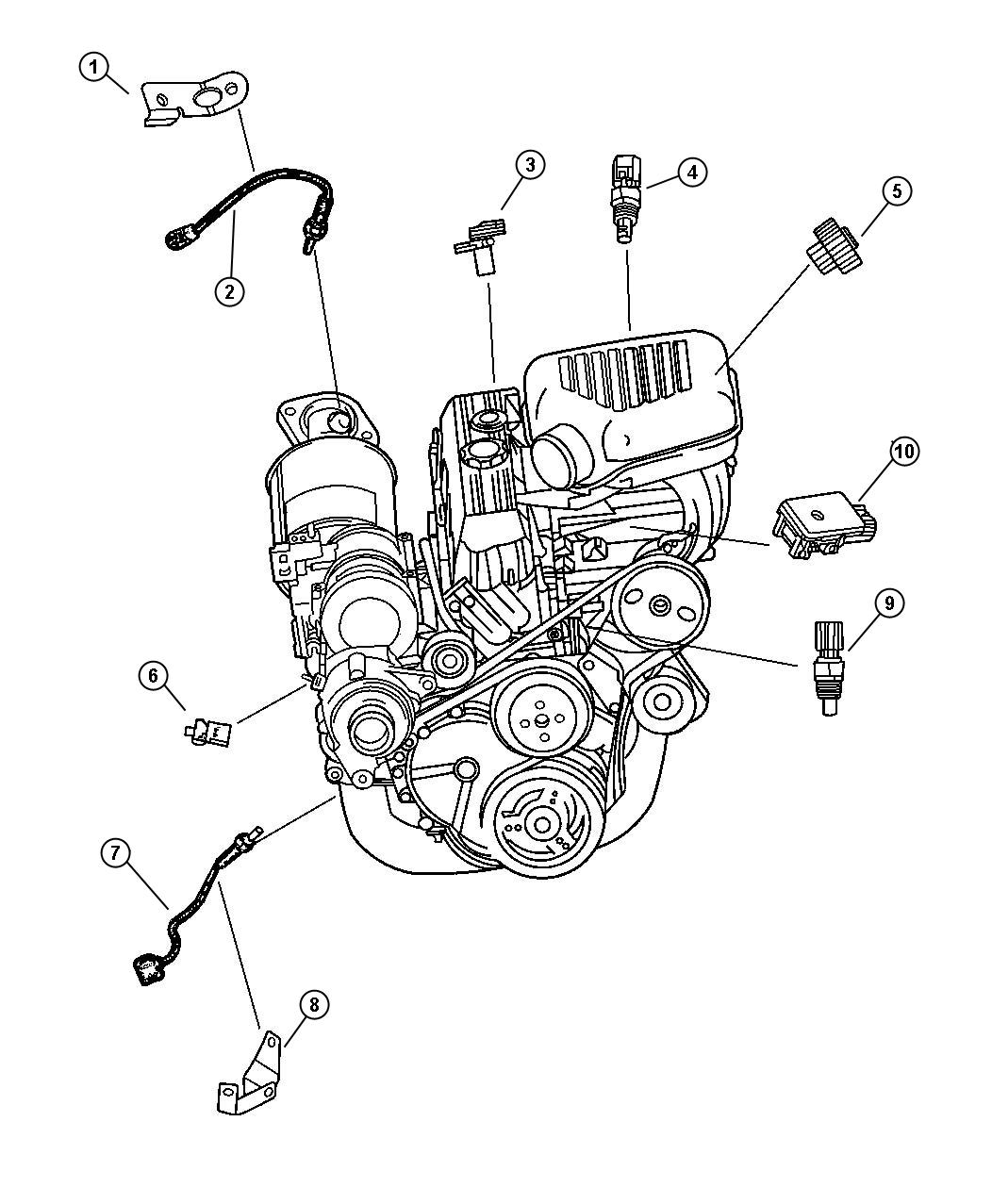 Diagram Sensors Engine 2.5L. for your Dodge