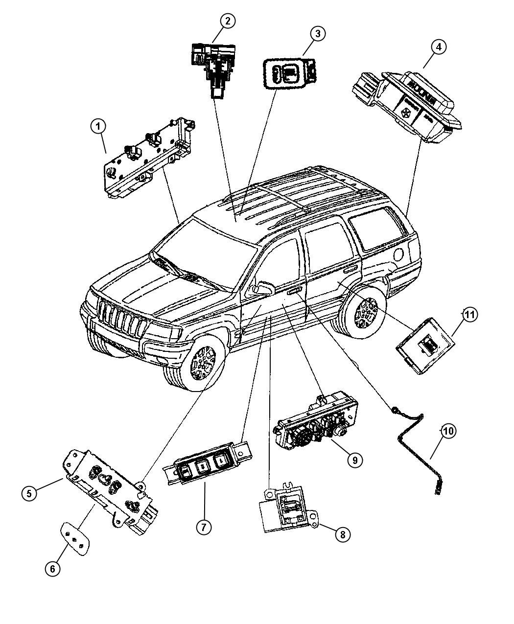 Diagram Switches Body. for your Jeep Grand Cherokee  