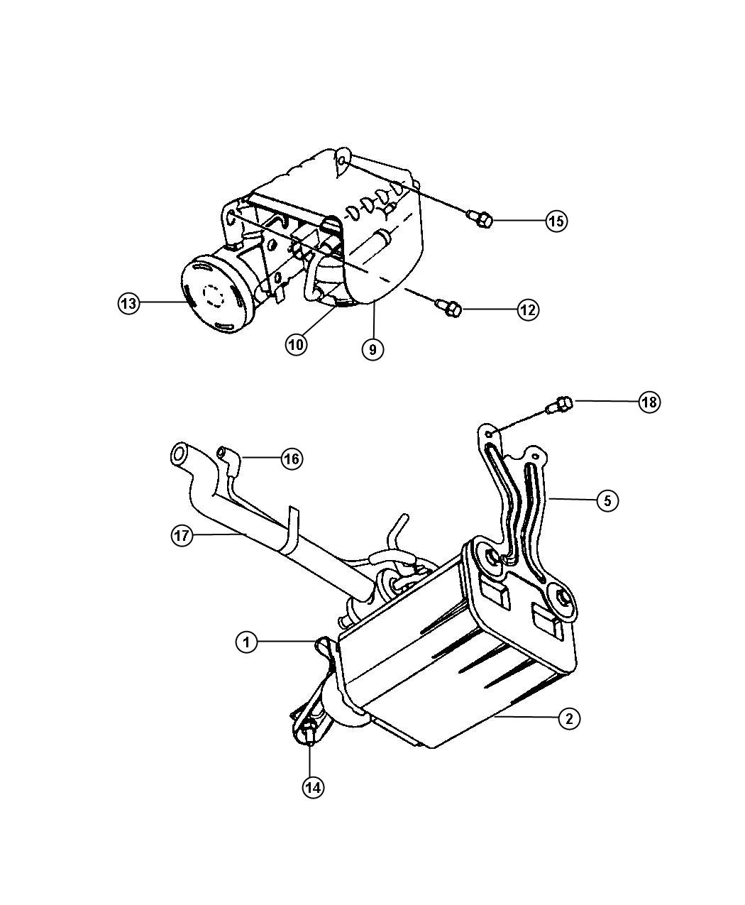 Diagram Vapor Canister and Leak Detection Pump. for your Dodge Neon  