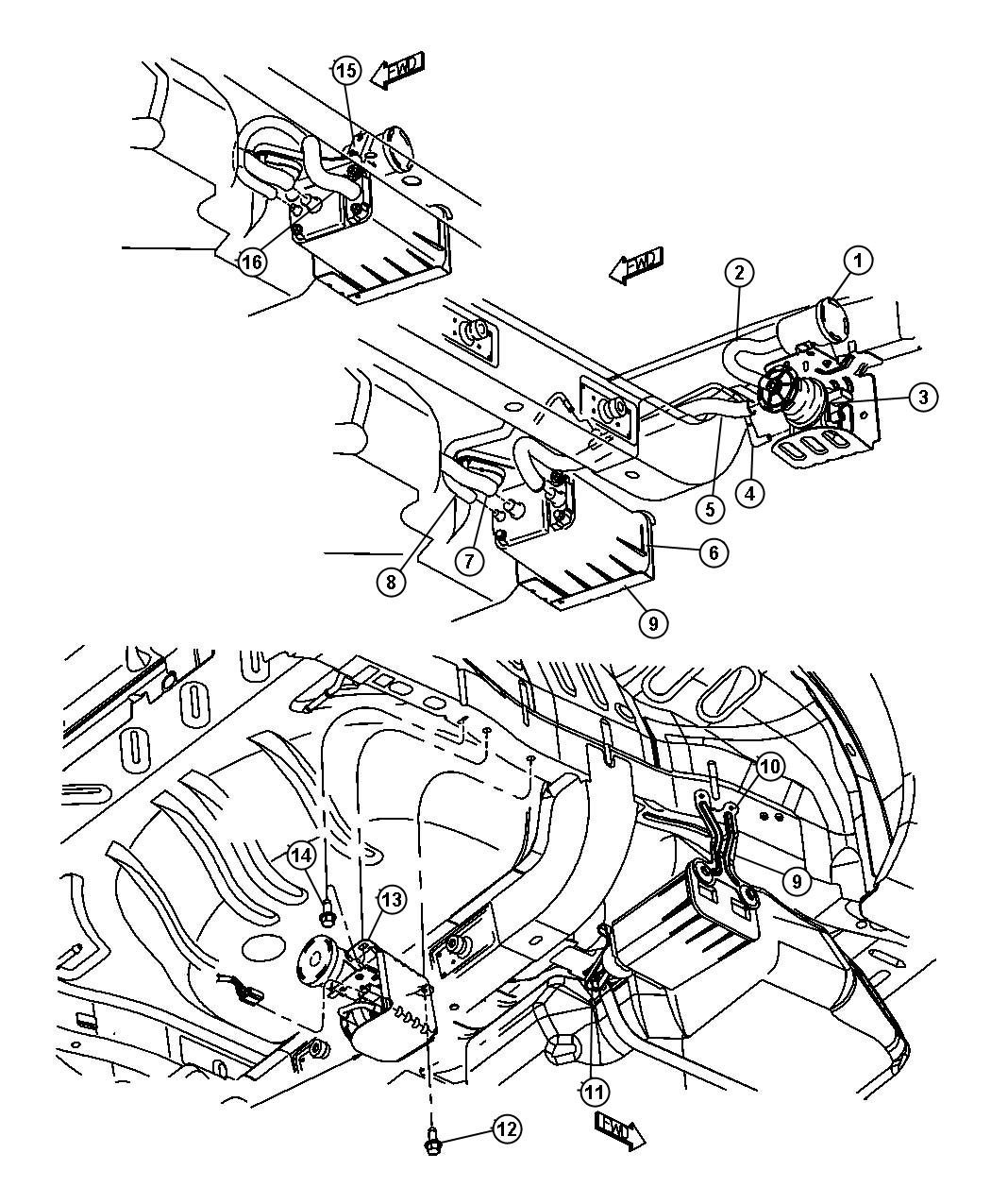 Diagram Vapor Canister and Leak Detection Pump. for your Dodge Neon  