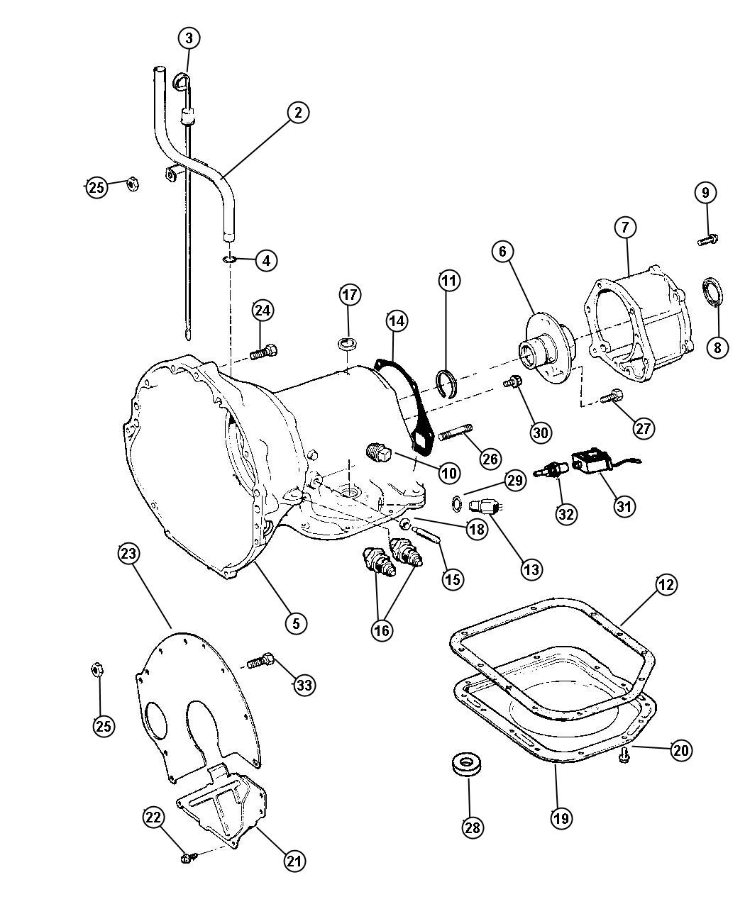 Diagram Case and Related Parts 32RH (DGG). for your Jeep