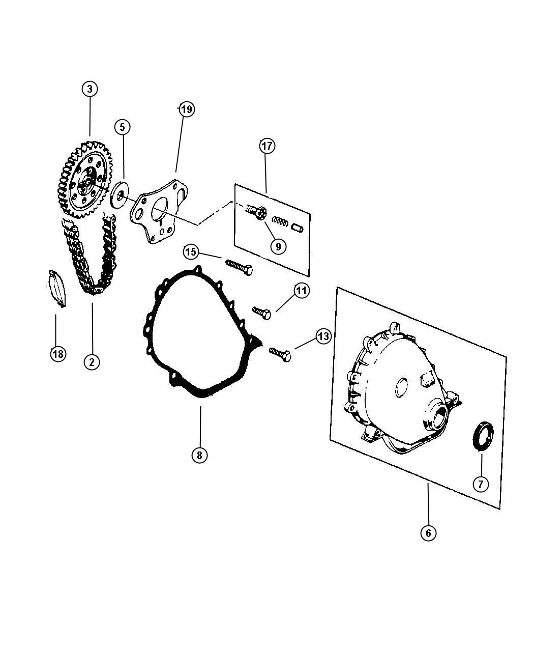 Diagram Timing Cover. for your 1999 Chrysler 300  M 