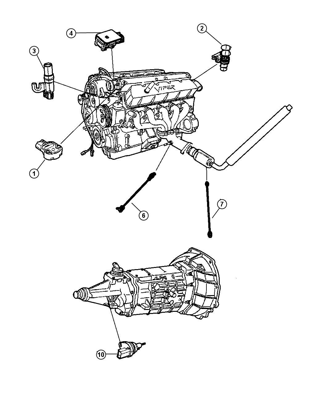 Diagram Sensors, Power Train. for your Dodge