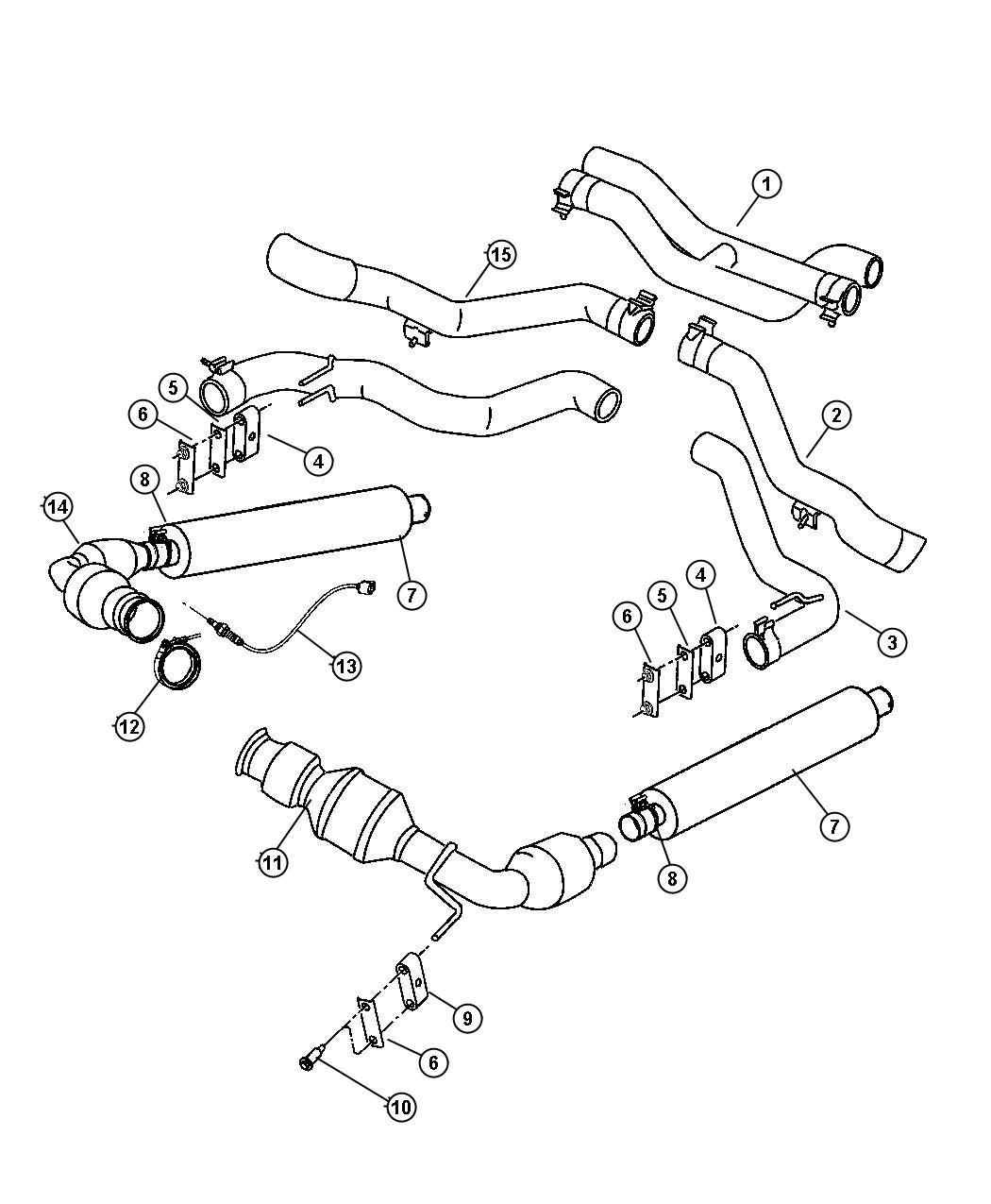 Diagram Exhaust System. for your Dodge