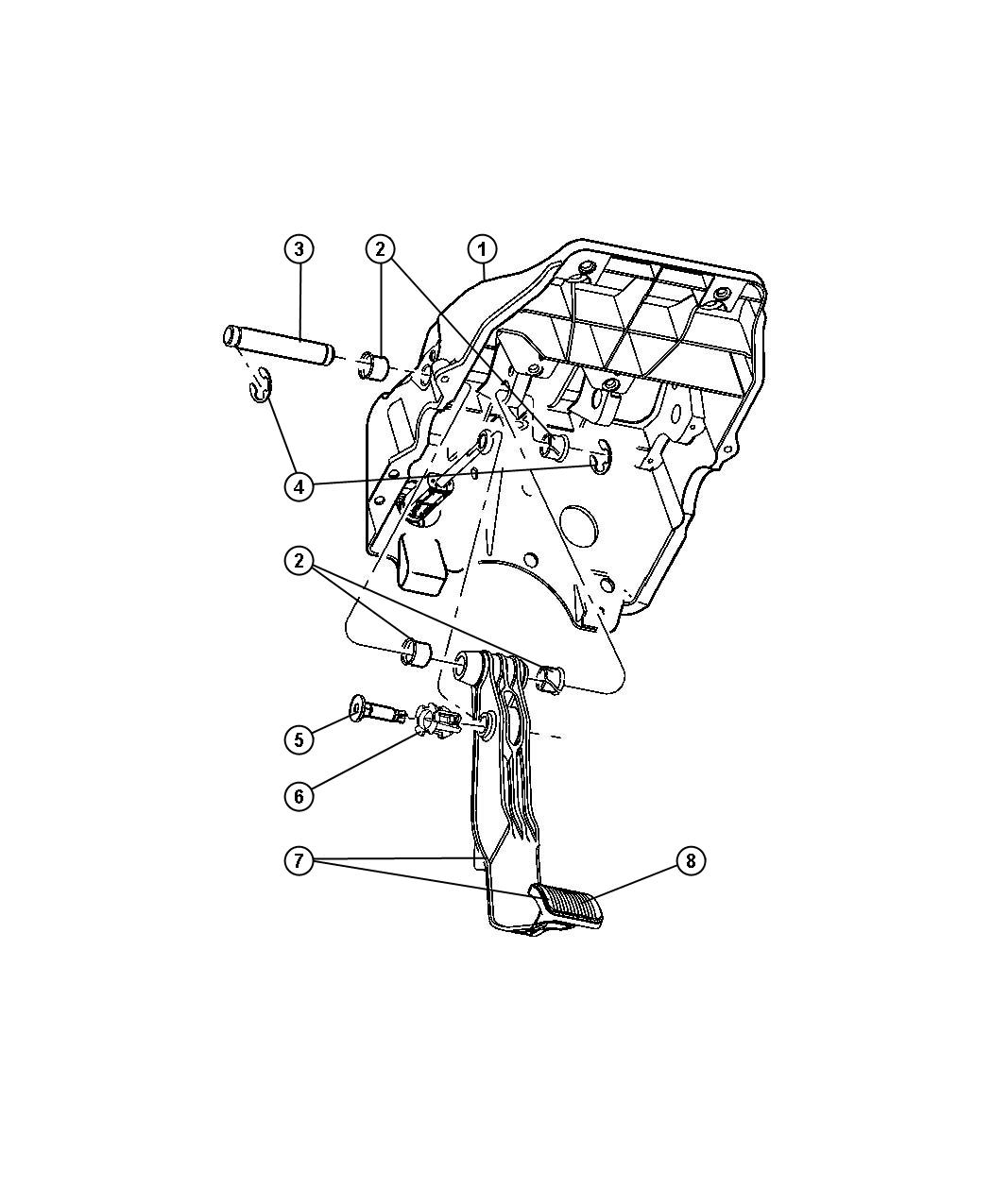 Diagram Pedal,Clutch,Standard. for your Dodge Ram 1500  