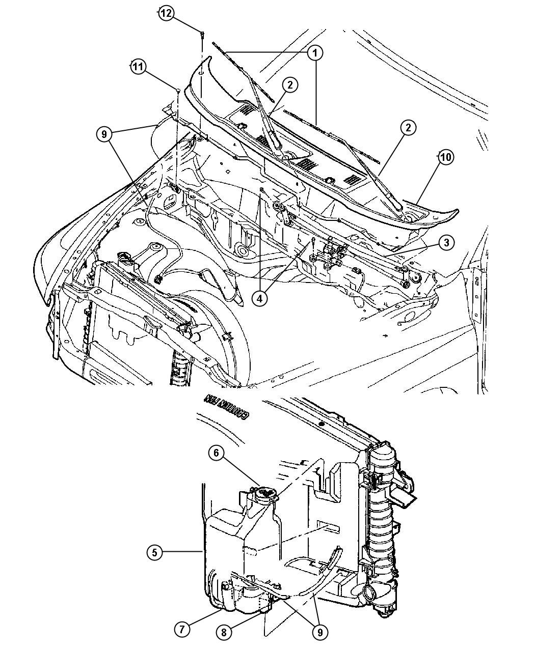 Diagram Windshield Wiper and Washer. for your 2003 Dodge Ram 1500 5.7L V8 A/T 4X4 SLT REG CAB 6.5 FT BOX 