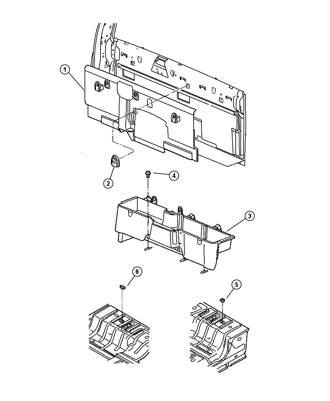 Diagram Rear Trim Panel and Storage. for your Dodge