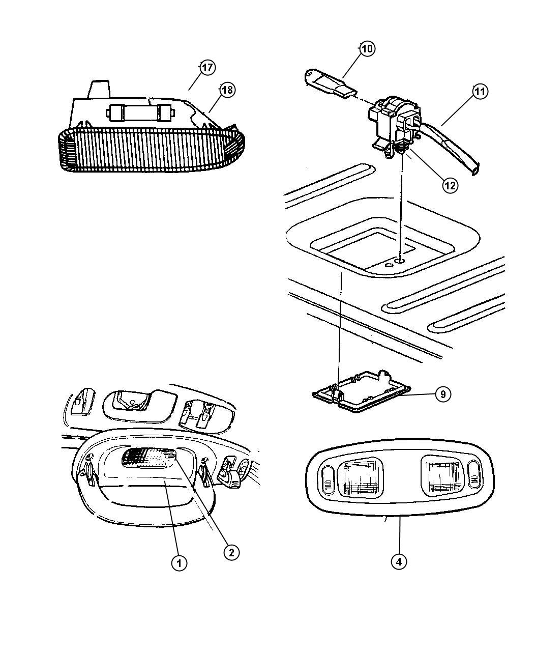 Diagram Lamps-Cargo, Dome and Courtesy. for your Chrysler 300  