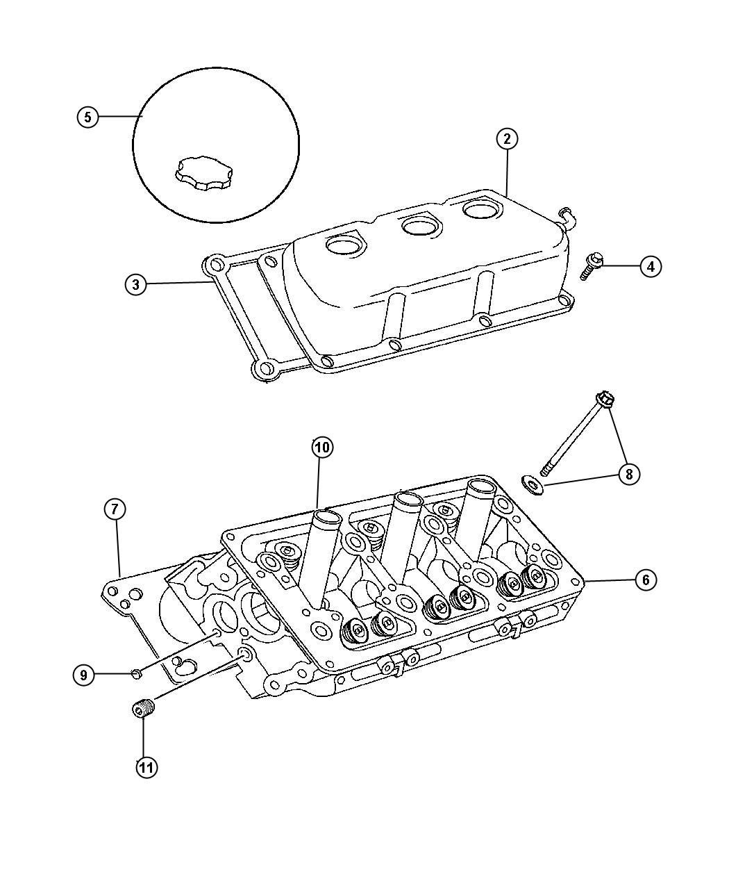 Diagram Cylinder Head 3.5L Engine. for your 2003 Chrysler 300  M 