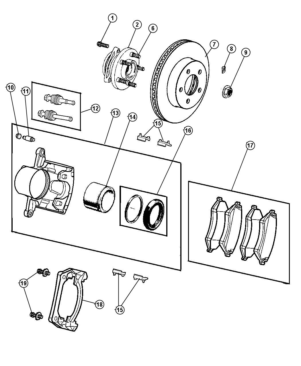 Diagram Brakes,Front. for your Jeep