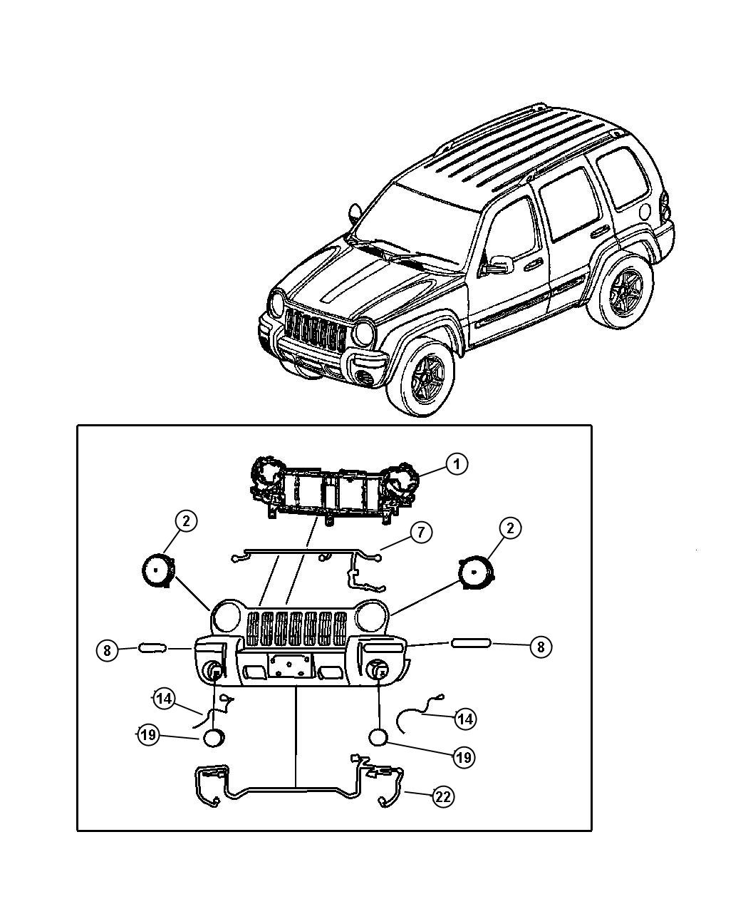 Diagram Lamp, Front. for your Jeep