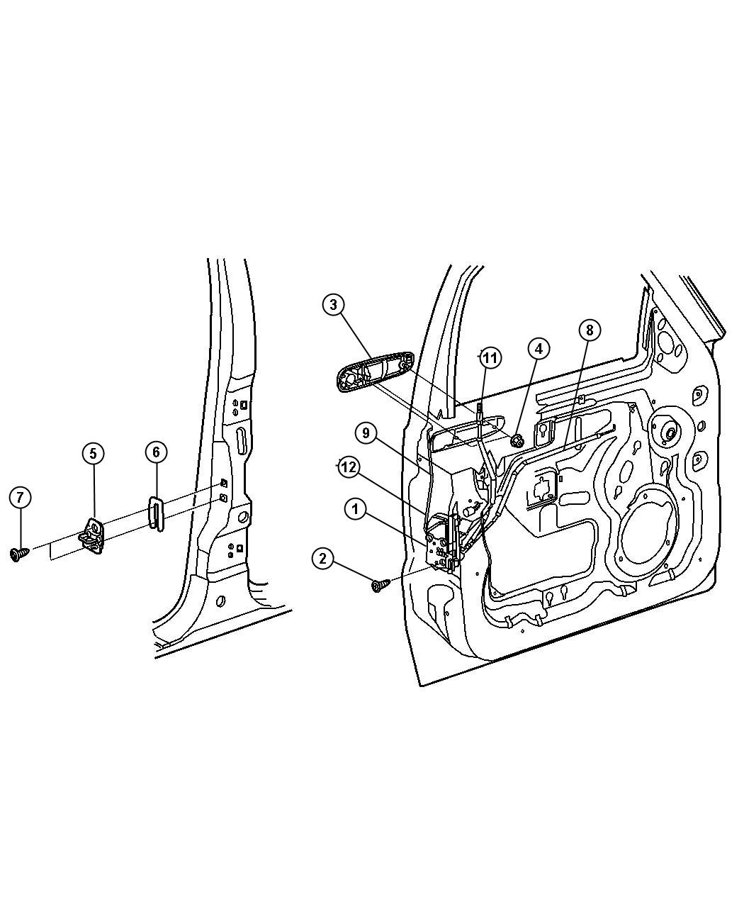 Diagram Door, Front, Lock and Controls. for your Chrysler 300  M