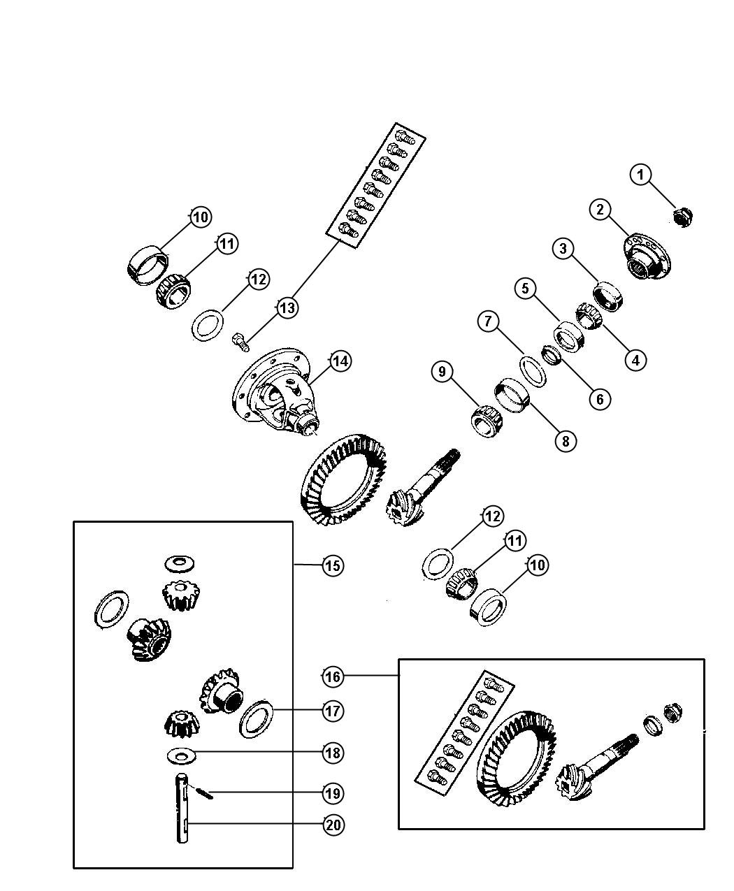 Differential,Front Axle. Diagram