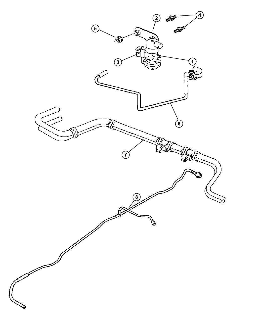 Diagram Emission Control Vacuum Harness, 4.7L [Engine- 4.7L V8 MPI], 5.9L [Engine - 5.9L V8 MPI]. for your 2012 Dodge Grand Caravan   