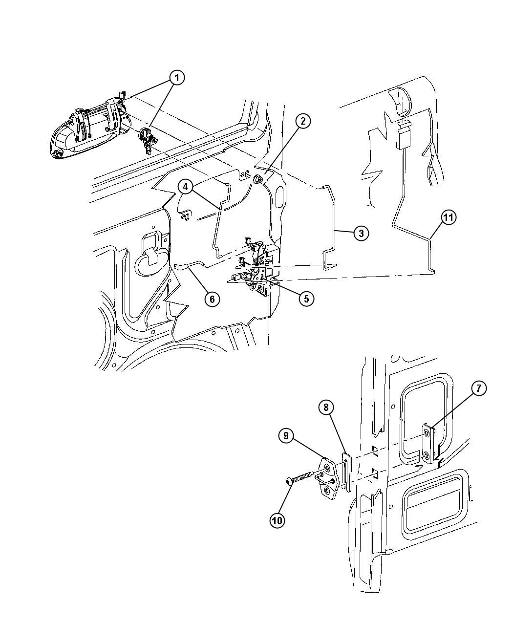 Diagram Door, Front Lock And Controls. for your 1999 Chrysler 300  M 