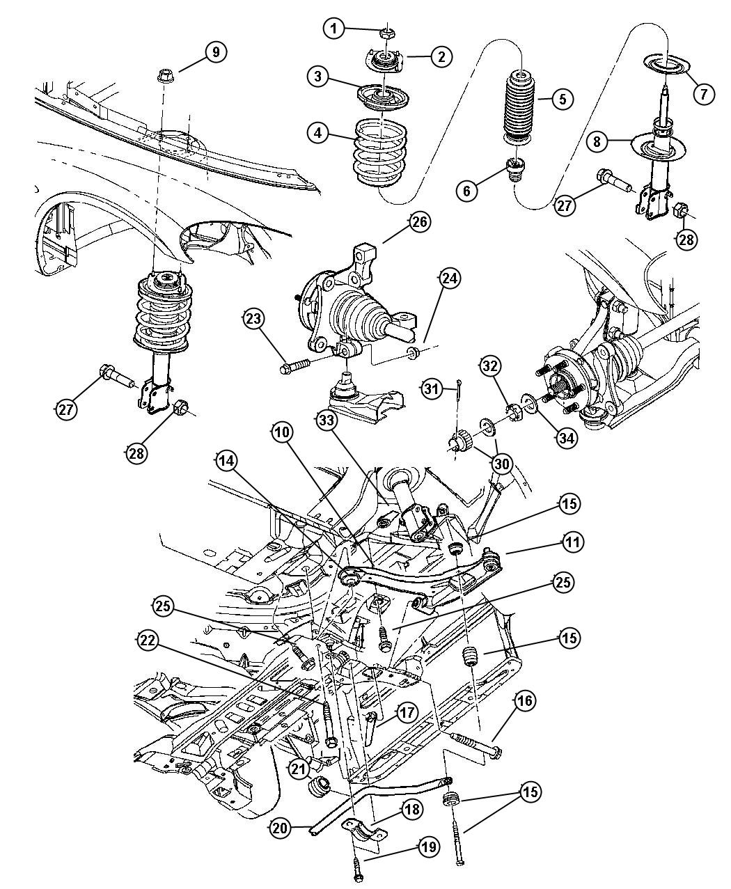 Diagram Suspension, Front. for your Jeep Patriot  