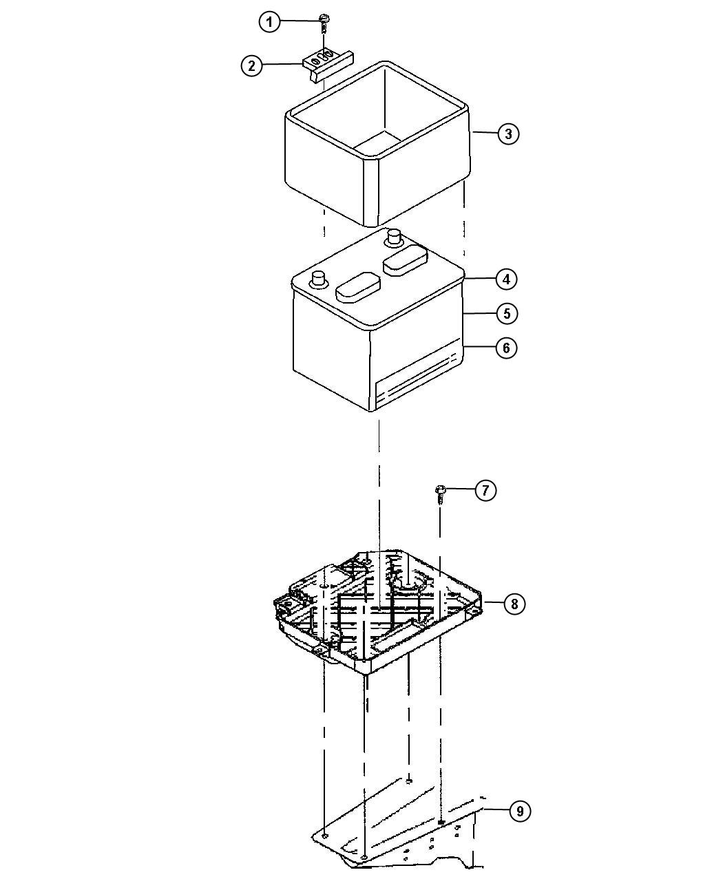 Diagram Battery Tray. for your Chrysler PT Cruiser  