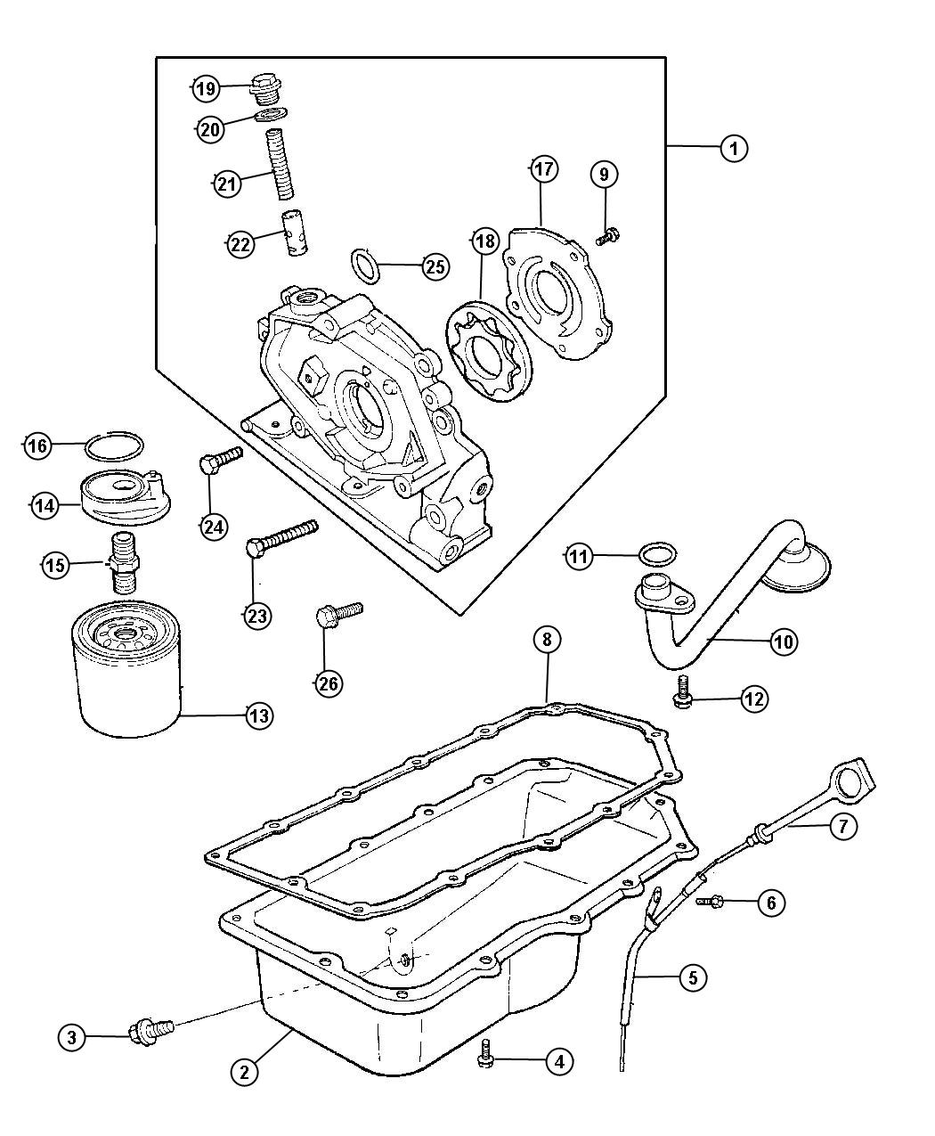 Diagram Engine Oiling (ECC). for your 2000 Chrysler 300 M  