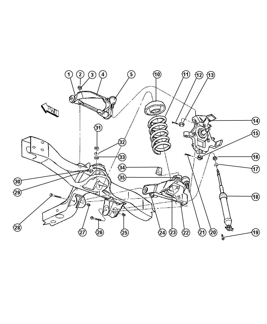 Diagram Suspension,Front,Control Arms,Springs,Shocks,Knuckles-AN 1. for your Dodge Dakota  