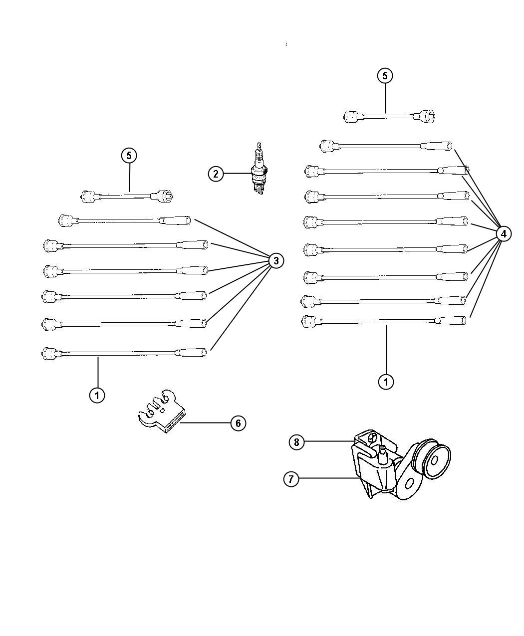 Diagram Spark Plugs - Cables - Coils. for your Chrysler 300  M