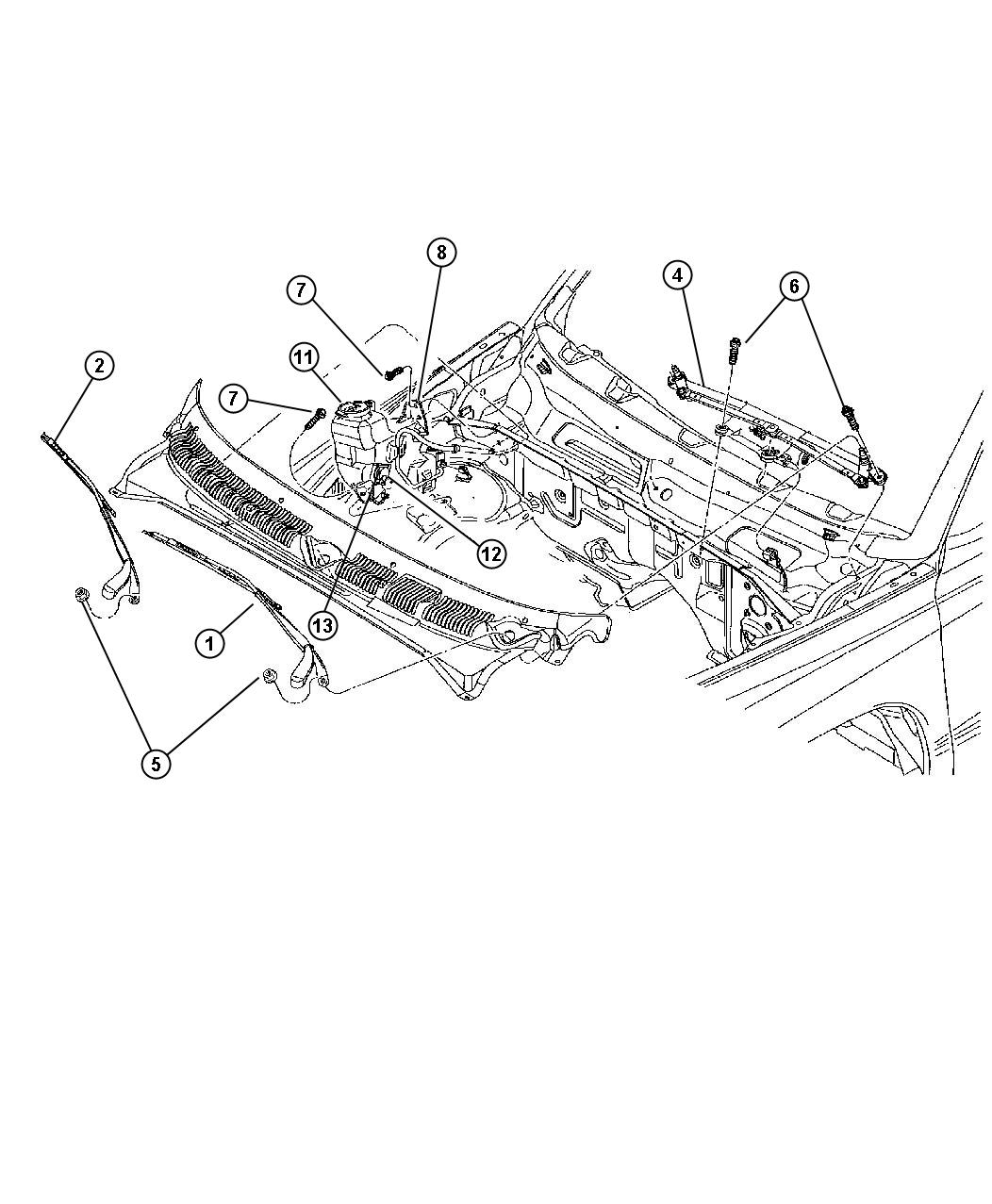 Diagram Windshield Wiper and Washer. for your 2001 Chrysler 300  M 