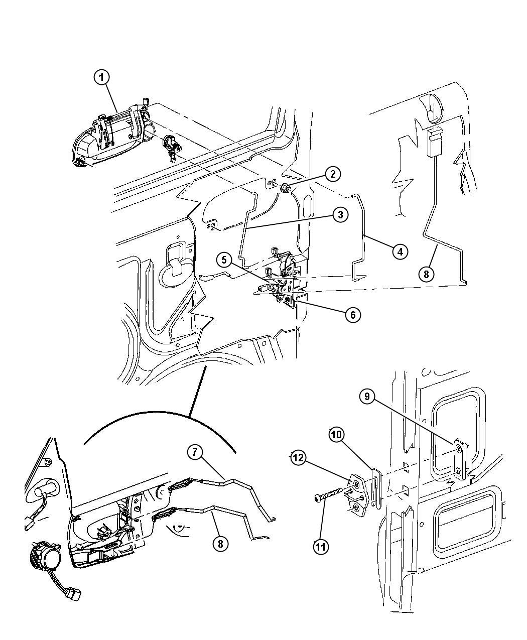 Door, Front Lock And Controls. Diagram